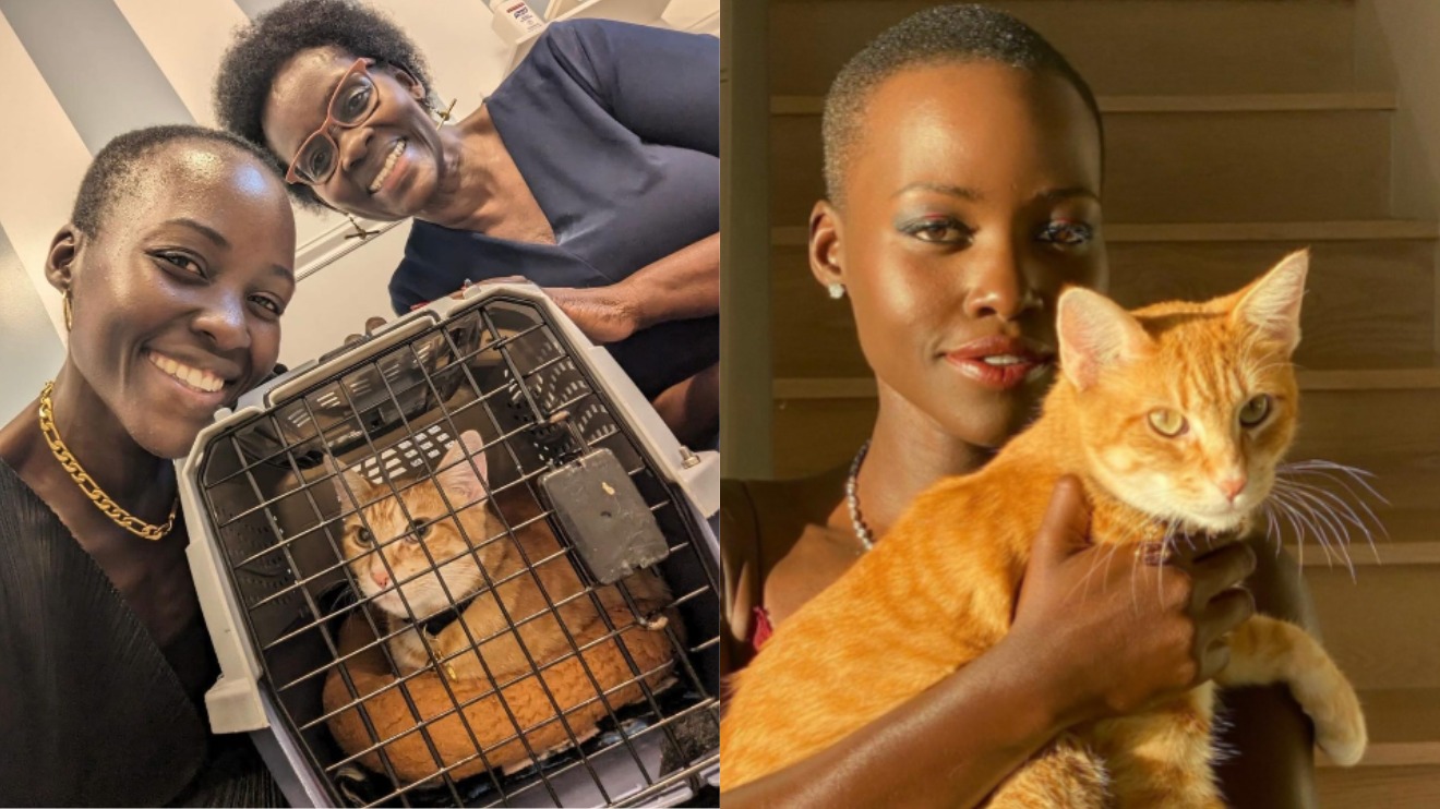 Lupita Nyong'o with her cat Yoyo